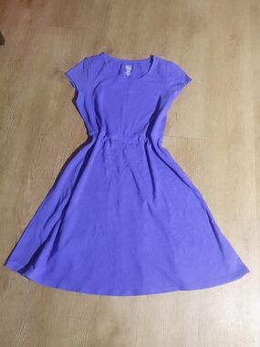 wonder nation Purple Midi Fit-and-Flare Cap Sleeve Dress